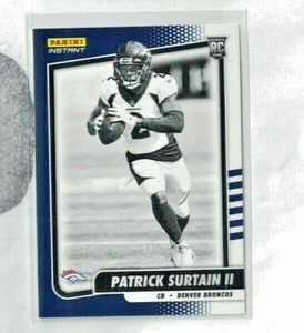 2021 Panini Instant Black & White Patrick Surtains II Denver Broncos RC PR=2728 - Bild 1 von 2