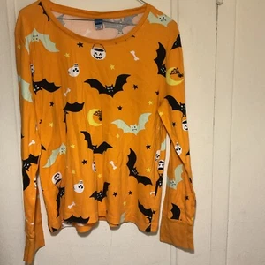 Old Navy Size L (10) Boys/Girls Pajamas Halloween ghosts bats orange. 👘👻 - Picture 1 of 6