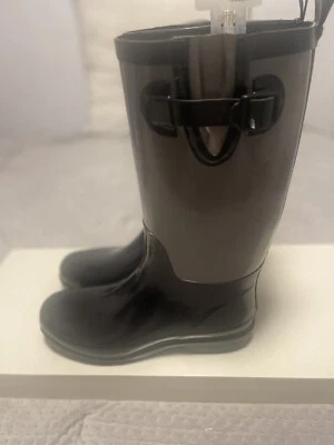 Botas de lluvia Capelli New York para mujer talla 10 altas negras y grises Foto 1 de 4