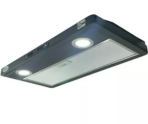AutoShield 12 V Wohnmobil Auspuff Herd Haube 2x Downlights schwarz Edelstahl - Bild 1 von 12