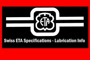 SWISS Bible For ETA Movements Spec Sheets - Oil Charts - Picture 1 of 2