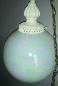 Large Globe Light Lamp Victorian vintage Decor Swag Hanging chain unique entry - Picture 1 of 14