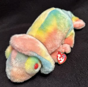 "Colección Ty Beanie Buddies 1999 iguana pastel arco iris con etiquetas 15""" - Imagen 1 de 16