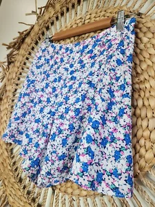 REVIEW Floral Flower Pattern Lined Shorts Size 8 Side Zip Casual Beach  - Bild 1 von 9