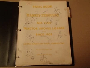 Massey Ferguson 1001 Tractor Shovel Loader Back Hoe Parts Book Manual , 1959 - Picture 1 of 7