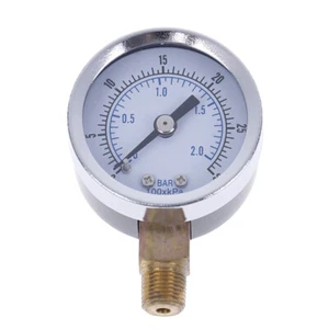 1/4" npt air pressure gauge 0-30 psi side / bottom mount 2" face-b - Picture 1 of 9