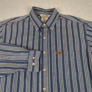 Carhartt Shirt Mens Large Blue Vintage Rugged Outdoor Wear Button Down USA Made - Picture 1 of 8