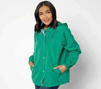 NUEVO Isaac Mizrahi Live! 1X Chaqueta Anorak Resistente al Agua Cremallera Frontal QVC 3176 Foto 1 de 4