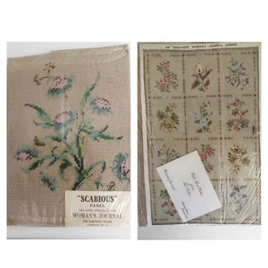 Vintage Woman’s Journal Needlepoint Panel Scabious Sealed Fleetway House - Imagen 1 de 6