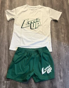Level Up Workout Tee & Short Set NWOT - Tee Still Creased! See Pics! - Picture 1 of 7