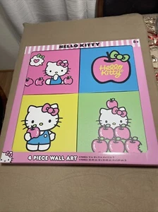 Hello Kitty , Canvas , 4 Piece Wall Art 12” X 12” - Picture 1 of 22