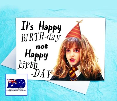 Tarjeta de cumpleaños divertida de Harry Potter, Hermione KimWestARt Foto 1 de 4
