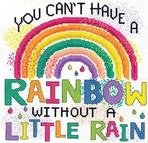 Cross Stitch Kit Design Works ~ Rainbow / Rain Inspiring Saying #DW3428 - Picture 1 of 4