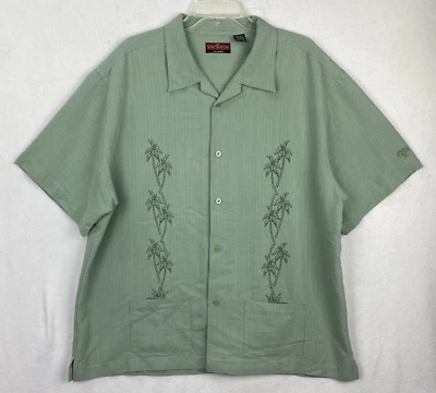 Camisa Viva Tropical John Henry Maracas Cubanas Bordada Para Hombres XXL Verde SS Excelente Foto 1 de 4