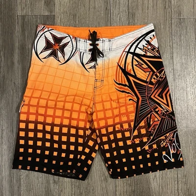 RARO Pantalones Cortos De Colección Volcom Talla 38 Bañador Surf Playa Y2K Patín Naranja Foto 1 de 4