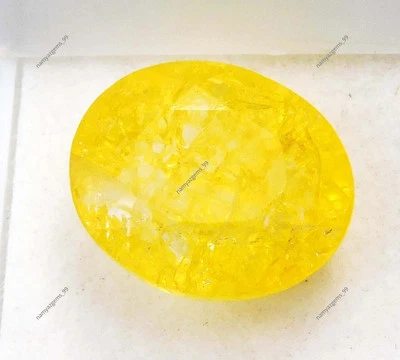 10.75 Ct Natural Yellow Sapphire Certified Loose Gemstone Oval Shape - Image 1 of 4
