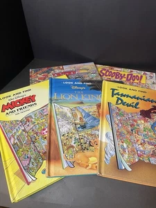 Look And Find Book Lot 5 Disney Lion King Mickey Cars Scooby-Doo Tasmanian Devil - Picture 1 of 10