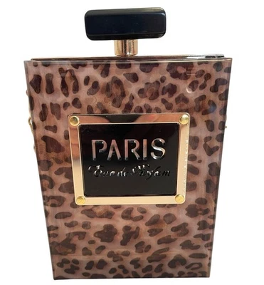 Cartera Paris Leopardo Marrón Acrílico Bolso sin asas Cadena Correa para el Hombro Eau De Parfum Foto 1 de 4