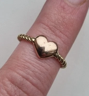 9ct Rose Yellow Gold Hallmarked Clogau Heart Ring 2.7g O 1/2 Used - image 1 of 4