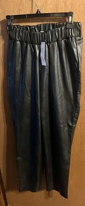 The Drop Damen @Lisadnyc Vegan Leder Pull-On Jogginghose Größe: Small, Schwarz - Bild 1 von 5