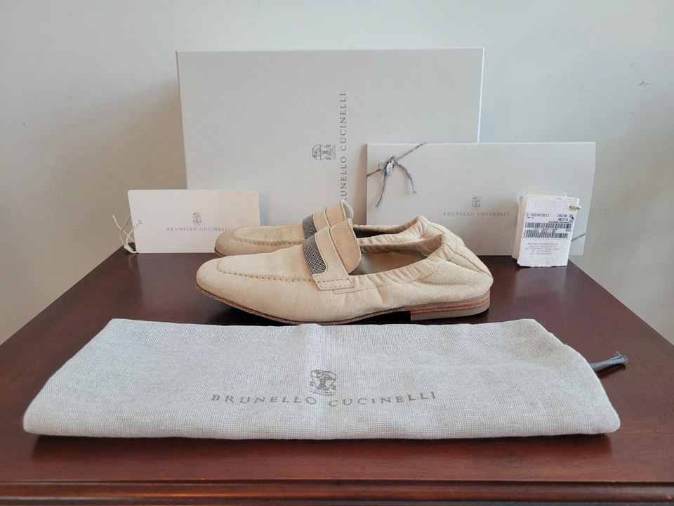 Zapatos de mujer Brunello Cucinelli, mocasines de cuero, talla 35, excelentes con caja de regalo  Foto 1 de 4