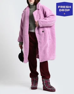 8 Teddy Coat Size M Oversized Fully Lined Button Front Collared - Picture 1 of 6