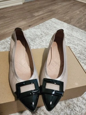 Hispanitas 女式浅口鞋 39.5 码米色/裸体/黑色 — 第 1/4 张图片