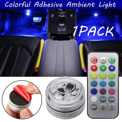 Colorful LED Light Lamp Car Accessories Atmosphere Light w/Remote Control Kit — 第 1/4 张图片