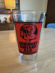 Arrogant Bastard Ale pint beer glass barware bar man cave Your’e Not Worthy - Picture 1 of 6