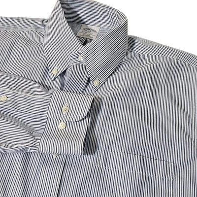 Camisa Brooks Brothers REGENT Manga Larga Botón SIN PLANCHAR 15.5 Azul Rayas Foto 1 de 4