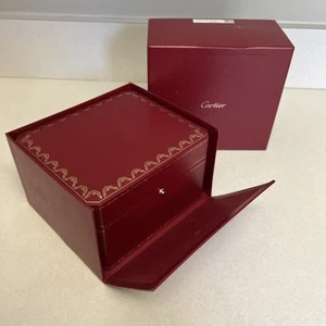 Cartier Red Watch Presentation Box 6" X 5" X 3.5" Black Interior w/ Outer Box - Picture 1 of 13
