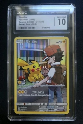 CGC 10 GEM MINT 💎 - Pikachu 241/236 Secret Rare Cosmic Eclipse Holo - Image 1 of 2