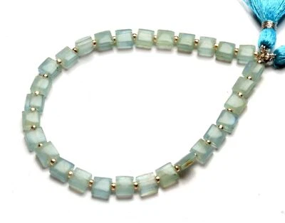 Piedras preciosas de cianita natural tamaño 6 mm cuentas lisas con forma de cojín hilo de 8" Foto 1 de 4