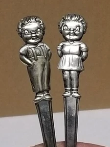 Vintage Campbell's Suppe Kind Junge & Mädchen Löffel Paar - Bild 1 von 3