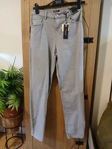 Size 10 Uk Denim By Tu Girlfriend Jeans Grey Stressed - Picture 1 of 6