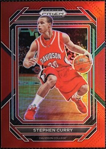 2023-24 Panini Prizm Draft Picks STEPHEN CURRY Red PRIZM 124/299 DAVIDSON #53