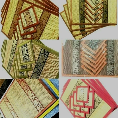 10.5"x12" Thai Handcraft Plate Mat & Coasters Dinning Set for 6 seats Free Ship - Image 1 of 4