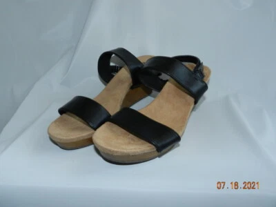 Sandalias Dr Scholls BRAZIN Talla 9M Negro Plataforma Cuña Cordones Cuero Sintético Foto 1 de 3