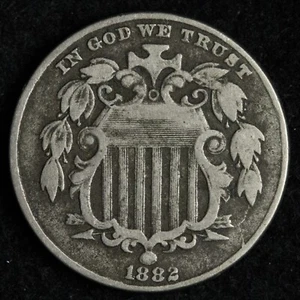 1882 Shield Nickel VF E204 WVCE - Picture 1 of 2