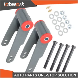 Labwork 1"-2" Rear Lowering Drop Steel Shackles Kit For 2009-2023 Ford F-150 2WD - Picture 1 of 12