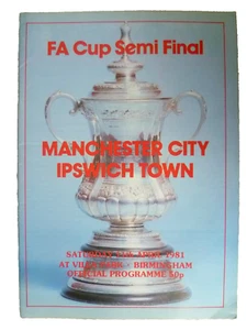 1981 FA Cup Semi Final Manchester City v Ipswich Town, 11th April - Picture 1 of 2