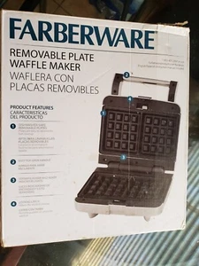 Farberware 2-Slice Waffle Maker Removable Plates Stainless Steel Model# S6218 . - Picture 1 of 4