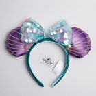 Disney Park Little Mermaid Hair Dont Care Purple Ariel Minnie Ears Headband 2022