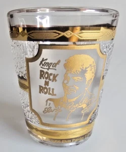 Vaso de chupito adornado en oro 22K Culver Marked Graceland Elvis Presley 2 1/4" de alto - Imagen 1 de 7
