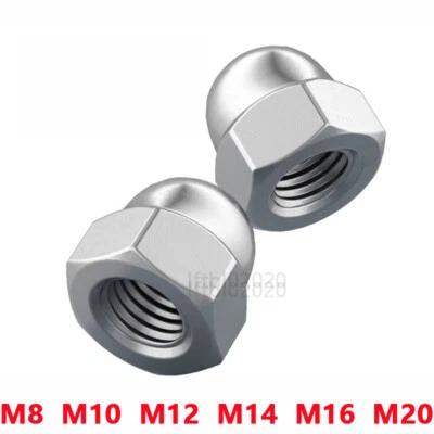 Hutmuttern mit Feingewinde DIN 1587 Edelstahl A2 Rostfrei Hutmutter M8,10,12~20 - Bild 1 von 4