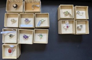 Lot of 13 Sterling Gemstone Rings All Sizes New With Tags TGGC, Gemporia - Picture 1 of 7