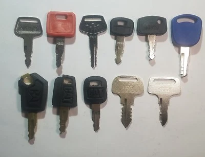 (11) Keys Cat,Volvo, Hitachi, John Deere, Komatsu, Kobelco, Kato, JD, Kubota..., - Image 1 of 4