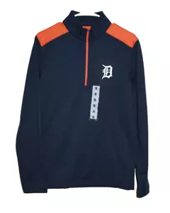 Men's Size S Detroit Tigers 1/4-Zip Fleece Lined Mock Neck Pullover Jacket NWOT - Picture 1 of 2