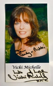 Signed Vicki Michelle 3.5 x 6.5" Still Photo Card British TV stage movie actress - Picture 1 of 4