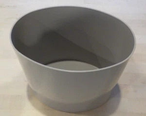 Vintage Plastic KARTELL Grey-Gray Oval Waste Basket Trash Can Planter 9.5" Tall - Picture 1 of 14